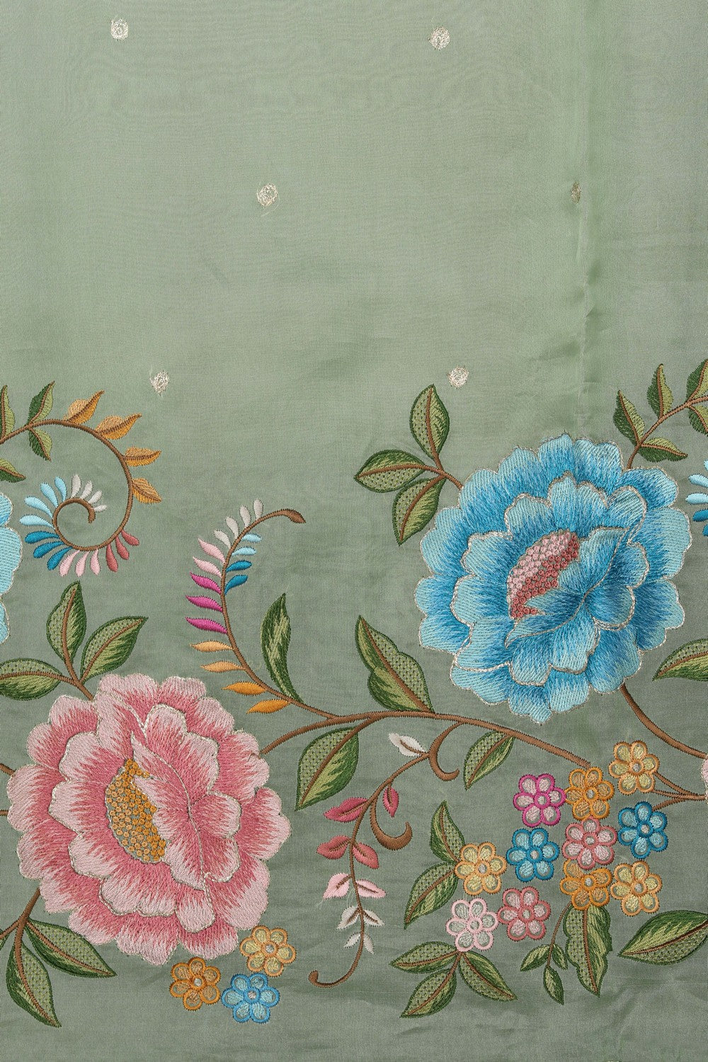 Image of Kora Silk Sage Green Saree